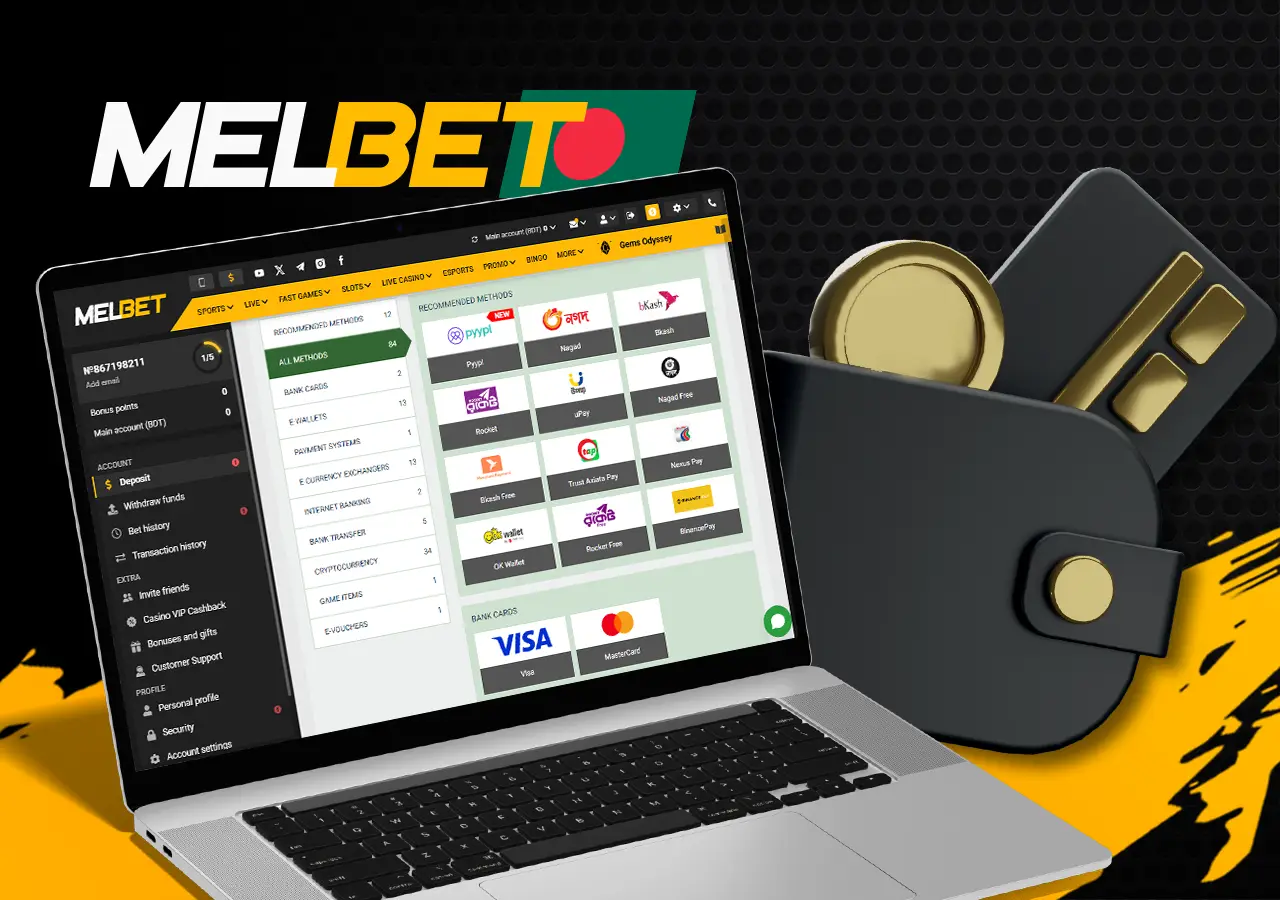 Description of all payment methods available on MelBet platform