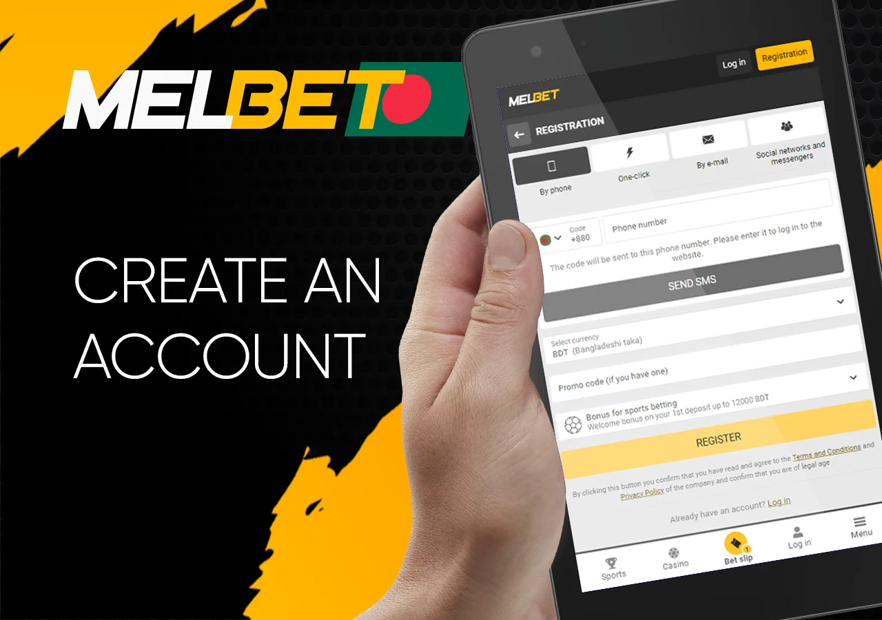 A few simple steps to create an account with MelBet